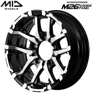 MID NITRO POWER M26 CROSS FANG ホイール1本価格 ブラックメタリック/ミラーカット6.0J-16インチ 5穴/PCD139.7 インセット-5【代引不可】