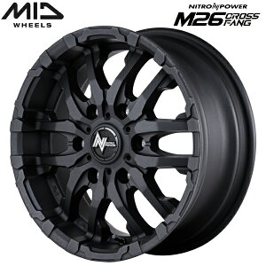 MID NITRO POWER M26 CROSS FANG ホイール4本Set ブラストブラック6.5J-16インチ 6穴/PCD139.7 インセット+38【送料無料・代引不可】
