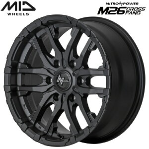 MID NITRO POWER M26 CROSS FANG ホイール4本Set ブラストブラック8.0J-17インチ 6穴/PCD139.7 インセット+20【送料無料・代引不可】