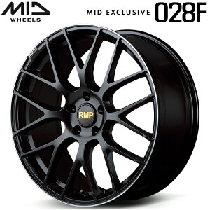 MID EXCLUSIVE 028F ホイール1本価格 セミグロスブラック/リムエッジDC/ロゴマシニング7.5J-19インチ 5穴/PCD114.3 インセット+48【代引不可】