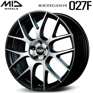 MID EXCLUSIVE 027F ホイール4本Set セミグロスガンメタ/ポリッシュ7.0J-18インチ 5穴/PCD100 インセット+50【送料無料・代引不可】