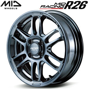 MID RACING R26 ホイール4本Set ディープチタンシルバー6.0J-16インチ 4穴/PCD100 インセット+43【送料無料・代引不可】