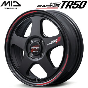 MID RACING TR50 ホイール1本価格 ターマックブラック6.0J-16インチ 4穴/PCD100 インセット+45【代引不可】