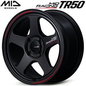 MID RACING TR50 ホイール4本Set ターマックブラック7.0J-16インチ 4穴/PCD100 インセット+35【送料無料・代引不可】