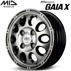 MID WHEELS GAIA X ホイール1本価格 ブラックポリッシュ/ブラッククリア3.5J-12インチ 4穴/PCD100 インセット+45【代引不可】