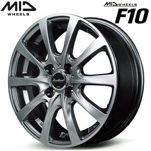 MID WHEELS F10 ホイール4本Set メタリックグレー6.0J-16インチ 4穴/PCD100 インセット+42【送料無料・代引不可】