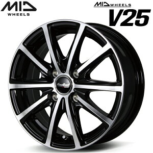 MID WHEELS V25 zC[4{Set ubN|bV4.0J-12C` 4/PCD100 CZbg+42yEsz