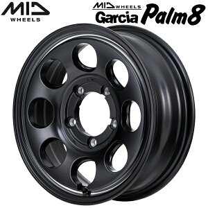 MID WHEELS Garcia Palm8 ホイール4本Set セミグロスブラック/ヴァーレイポリッシュ5.5J-16インチ 5穴/PCD139.7 インセット+20【送料無料・代引不可】