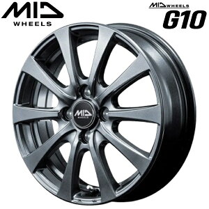 MID WHEELS G10 ���^���b�N�O���[ �z�C�[��1�{���i4.5J-14�C���` 4��/PCD100 �C���Z�b�g+50 �n�u�a:67.1�� ���ʌ`��:M12 60°�e�[�p�[����p�y����s�z