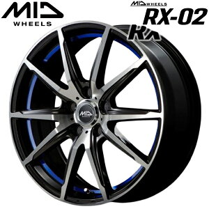 MID WHEELS RX-02 �u���b�N�|���b�V��/�A���_�[�J�b�g�u���[ �z�C�[��1�{���i7.0J-17�C���` 5��/PCD100 �C���Z�b�g+50 �n�u�a:67.1�� ���ʌ`��:M12 60°�e�[�p�[����p�y����s�z