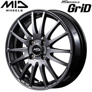 MID WHEELS GriD ���^���b�N�O���[ �z�C�[��1�{���i4.5J-14�C���` 4��/PCD100 �C���Z�b�g+50 �n�u�a:67.1�� ���ʌ`��:M12 60°�e�[�p�[����p�y����s�z