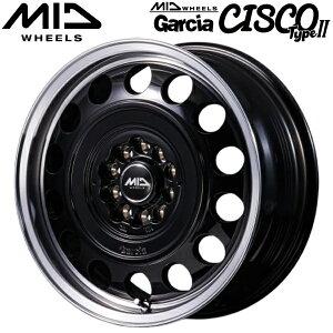 MID WHEELS Garcia CISCO Type-II �u���b�N/�����|���b�V�� �z�C�[��4�{�Z�b�g6.5J-16�C���` 10��/PCD108�E114.3 �C���Z�b�g+40 �n�u�a:73.1�� ���ʌ`��:M12 60°�e�[�p�[����p�y���������E����s�z