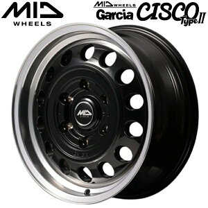 MID WHEELS Garcia CISCO Type-II �u���b�N/�����|���b�V�� �z�C�[��4�{�Z�b�g6.5J-16�C���` 6��/PCD139.7 �C���Z�b�g+38 �n�u�a:106.1�� ���ʌ`��:M12 60°�e�[�p�[����p�y���������E����s�z