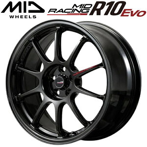 MID RACING R10 EVO �u���b�N���^���b�N �z�C�[��1�{���i8.5J-18�C���` 5��/PCD114.3 �C���Z�b�g+45 �n�u�a:73.1�� ���ʌ`��:M12 60°�e�[�p�[���AM14 60°�e�[�p�[����p�y����s�z