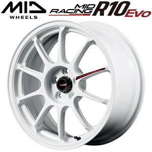 MID RACING R10 EVO �z���C�g �z�C�[��1�{���i8.5J-18�C���` 5��/PCD114.3 �C���Z�b�g+45 �n�u�a:73.1�� ���ʌ`��:M12 60°�e�[�p�[���AM14 60°�e�[�p�[����p�y����s�z