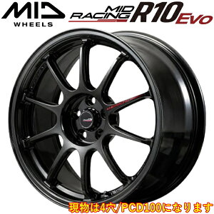 MID RACING R10 EVO �u���b�N���^���b�N �z�C�[��1�{���i7.0J-16�C���` 4��/PCD100 �C���Z�b�g+35 �n�u�a:67.1�� ���ʌ`��:M12 60°�e�[�p�[���AM14 60°�e�[�p�[����p�y����s�z