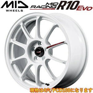 MID RACING R10 EVO �z���C�g �z�C�[��4�{�Z�b�g5.0J-15�C���` 4��/PCD100 �C���Z�b�g+45 �n�u�a:67.1�� ���ʌ`��:M12 60°�e�[�p�[���AM14 60°�e�[�p�[����p�y���������E����s�z