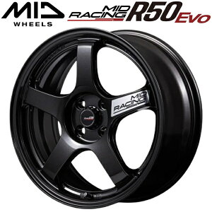 MID RACING R50 EVO �u���b�N���^���b�N �z�C�[��1�{���i7.0J-17�C���` 4��/PCD100 �C���Z�b�g+45 �n�u�a:67.1�� ���ʌ`��:M12 60°�e�[�p�[���AM14 60°�e�[�p�[����p�y����s�z