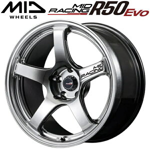 MID RACING R50 EVO �n�C�p�[�V���o�[ �z�C�[��1�{���i8.5J-18�C���` 5��/PCD114.3 �C���Z�b�g+38 �n�u�a:73.1�� ���ʌ`��:M12 60°�e�[�p�[���AM14 60°�e�[�p�[����p�y����s�z