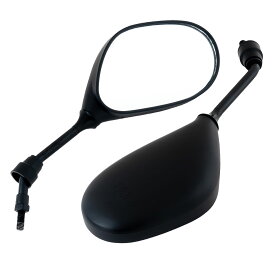 エナジープライス バイク ミラー 楕円 黒ステー 左右セット 8mm 正ネジ/逆ネジ ヤマハ用 原付 スクーター MRN03