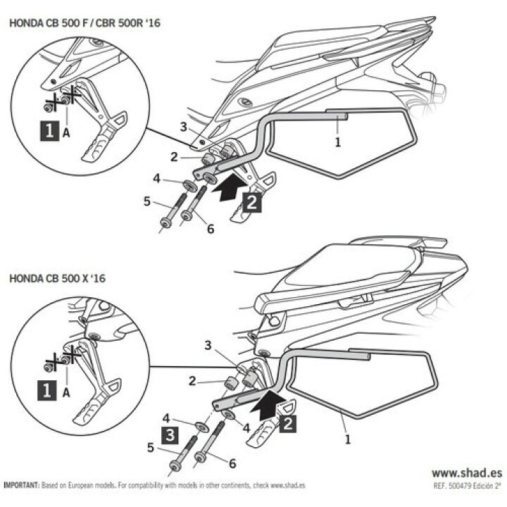 楽天市場】SHAD(シャッド) サイドバッグホルダーキット CB400F/CBR400R 