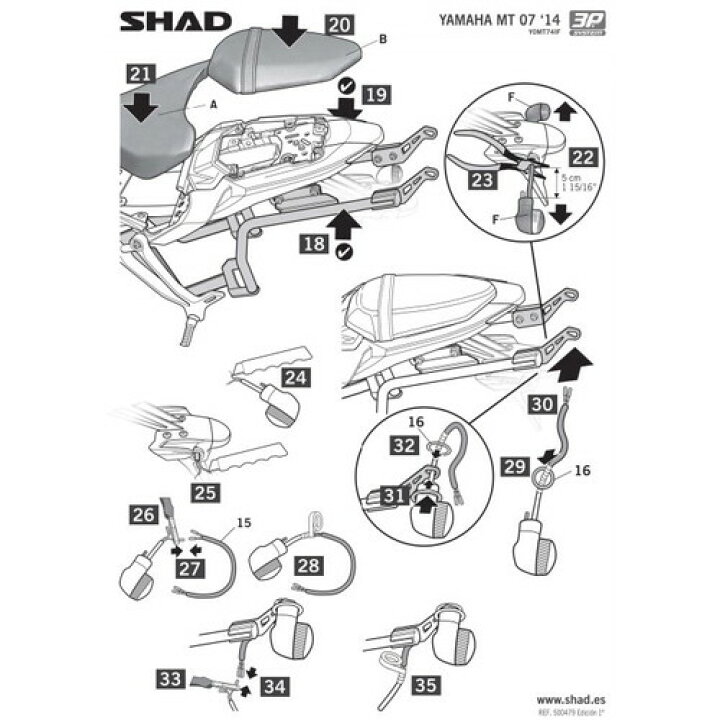 楽天市場】SHAD(シャッド) 3Pシステムフィッティングキット MT-07(14 