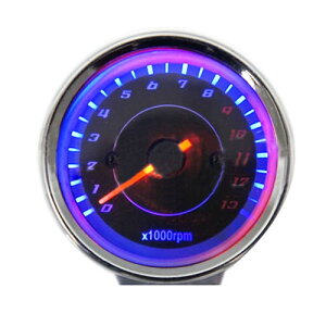 ai-NET 電気式タコメーター ブラックパネル 13,000rpm LEDバックライト 56218 バイク