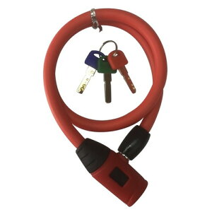 J&C JC-048W コンパクトディンプルソフトワイヤー錠 レッド 自転車 ケーブル・ワイヤーロック