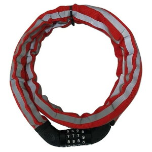 J&C JC-065W ジョイント式ダイヤルワイヤーロック 反射レッド 自転車