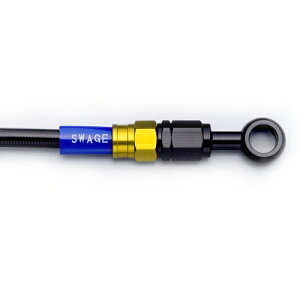 SWAGE-LINE �t�����g�z�[�X�L�b�g �S�[���h&�u���b�N/�u���b�N KLX125 10-16 GAFB732 �o�C�N �u���[�L�z�[�X
