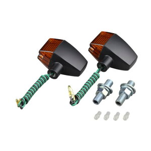 POSH Faith(ポッシュフェイス) CスリムシャープBK/OR シングル球無 2PC/SET 095046-06 バイク ウインカー