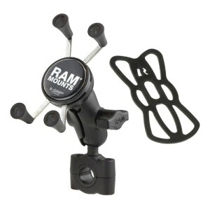 RAM MOUNTS Xグリップ&バーマウントベース スマートフォン用 ショートアーム テザー付 RAM-B-408-75-1-A-UN7U RAM-B-408-75-1AUN7U バイク 電子機器マウント・オプション