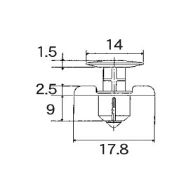 VOSTONE(ボストン) プッシュリベット 10個入 黒色 BC5124 自動車 内張クリップ・カーファスナー