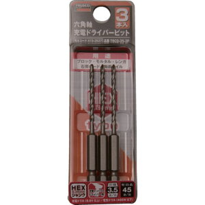 TRUSCO �Z�p���[�d�h���C�o�[�r�b�g 3.5×90 3�{�g T6CD353P �h�����E�X�e�b�v�E�z�[���J�b�^�[