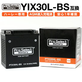 ProSelect バイク バッテリー PTX30HL-BS ハーレー専用AGMバッテリー(YIX30L-BS/YTX30L-BS互換)