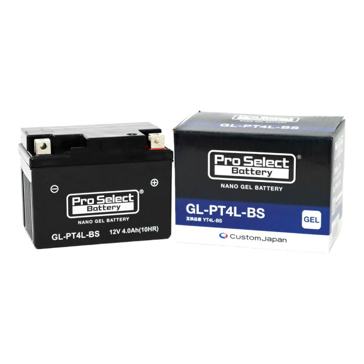 楽天市場】Pro Select Battery(ﾌﾟﾛｾﾚｸﾄﾊﾞｯﾃﾘｰ) バイク 密閉型MFバッテリー 【1個売り】GL-PT4L-BS  ナノ・ジェルバッテリー(YT4L-BS互換)(ジェルタイプ 液入充電済) PSB101 YT4L-BS_YTZ3_FT4L-BS_FTZ3S :  パーツダイレクト楽天市場店