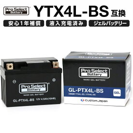 ProSelect(プロセレクト) バイク GL-PTX4L-BS ナノ・ジェルバッテリー(YTX4L-BS、FTH4L-BS 互換)(ジェルタイプ 液入充電済) PSB111 密閉型MFバッテリー