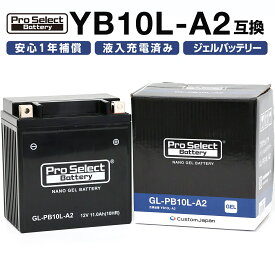 ProSelect(プロセレクト) バイク GL-PB10L-A2 ナノ・ジェルバッテリー(YB10L-A2 互換)(ジェルタイプ 液入充電済) PSB128 密閉型MFバッテリー