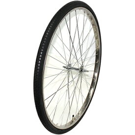 26インチ 自転車 26×1 3/8 37-590 前輪リム完組 ステンリム タイヤ チューブ 付 1本 シティサイクル ママチャリ