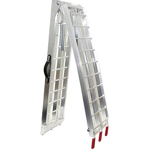 ProTOOLs スタンド付アメリカン湾曲アルミラダー 耐荷重 340kg 積み下ろし スロープ 梯子 バイク