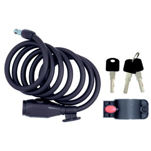 CAPTAIN STAG(キャプテンスタッグ) コイルワイヤー錠180D ホルダー付 φ10mm ブラック Y-4323 自転車 ロック