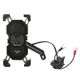 エナジープライス バイク スマートフォンホルダー USB/ワイヤレス充電器付き ミラーホルダーモデル