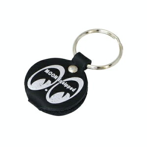 MOON EYES(ムーンアイズ) イクイップド ラウンドレザーキーリング ブラック MKR184BK バイク 雑貨・アクセサリー