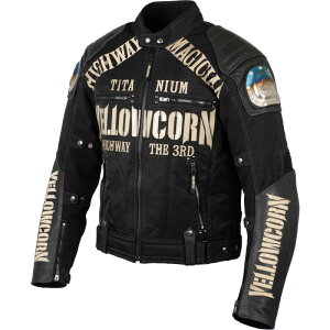 YeLLOWCORN(イエローコーン) YB-3309 チタニウムウィンタージャケット ブラック/アイボリー 3LW バイク