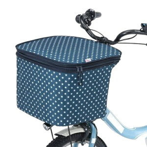 川住製作所(Kawasumi) 2段式前カゴカバー オリジナル スターネイビー NET-101F 自転車カバー・サイクルカバー
