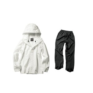 Makku(マック) AS-5140 パノラマバッグインレインスーツ ホワイト 4L バイク 雨具・レインウェア
