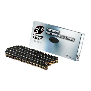EKチェーン(江沼チェーン) ThreeD LUXEシリーズ 525L-126L ブラック/ゴールド MLJ(カシメジョイント) 525L(BK/GP)-126L-MLJ バイク チェーン
