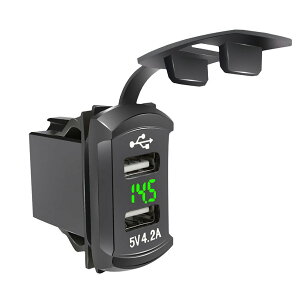 EnergyPrice(エナジープライス) USB充電ポート 電圧メーター付き グリーン バイク