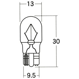 M＆H バイク ウィンカー・テール球 BWB18AOR 12V10W ウエッジ中(W2.1×9.5d) オレンジ B-WB18A OR