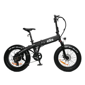 電動アシスト自転車 eXs Street(エクス ストリート) マットブラック 20インチ 7段シマノ変速ギア